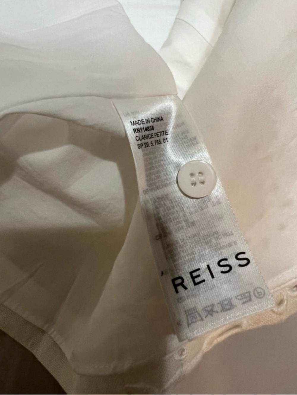 REISS Clarice Petite White Linen Eyelet Button Down Midi Dress Sz 4P Coastal - Picture 8 of 15
